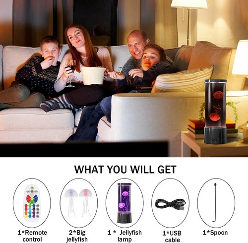 Jellyfish Lava Lamp Quallen Lampe Jellyfish Lamp Aquarium LED Tank Mood Lampe DE - Bild 13 von 23
