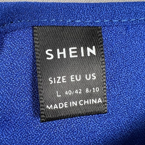 Shein Women's Top Size L Blue Sleeveless Ruffle - Picture 2 of 9