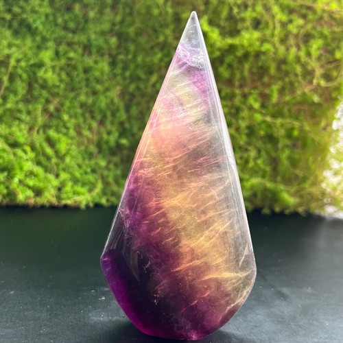 172G Natural Rainbow Fluorite Obelisk Quartz Crystal Wand Tower Point Healing - 第 14/17 張圖片