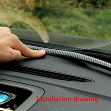 160 cm Fibra de Carbono Coche Salpicadero Parabrisas Hueco Tira Sellado Goma Accesorios
