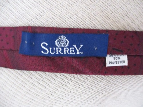 De Colección Años 80 Nueva Ola Borgoña Rockabilly Corbata Estrecha Geométrica Poliéster Seda 2.75" - Imagen 5 de 5