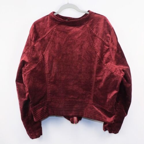 Torrid NWT Size 3 (US 22/24-3X) Maroon Lined Full Zip Velvety Moto Jacket - Picture 2 of 11