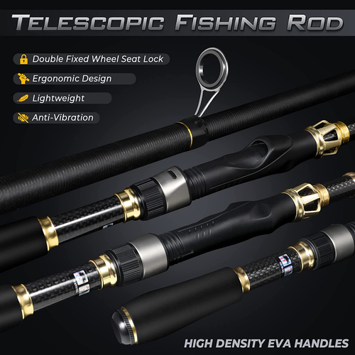 Fishing Rod and Reel Combo,Fishing Pole,Telescopic Fishing Rod Kit with Spinning - Picture 2 of 7