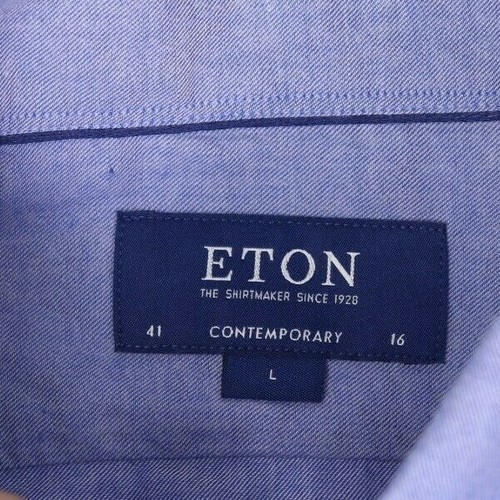 Nueva con etiquetas Camisa Grande Eton Contemporánea para Hombre Azul Chelsea con Botones - Imagen 5 de 9
