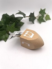 Natural Wooden Jewish Large Dreidel Hanukkah Spinning Toys New W Tags