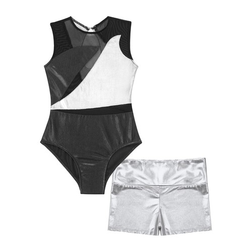 Kids Girls Dancewear Leotard Outfit Yoga Uniform Ballet Jumpsuit Sleeveless Set - Picture 39 of 41