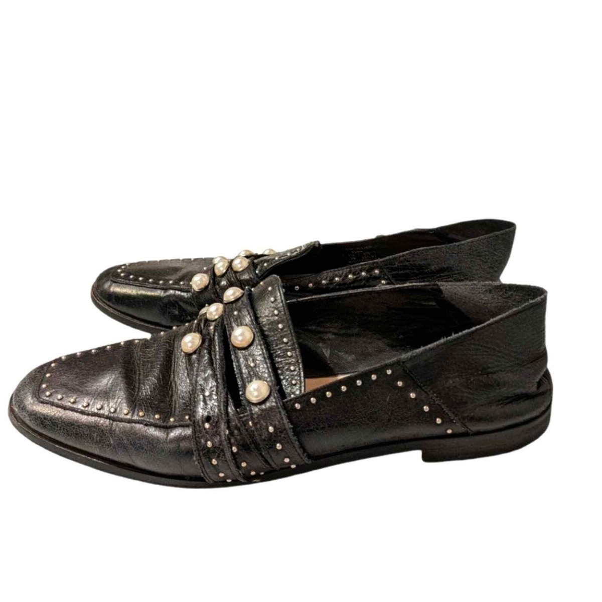 Zara ☆ Beads Loafer Zara Black Beaded Loafers 39 | eBay