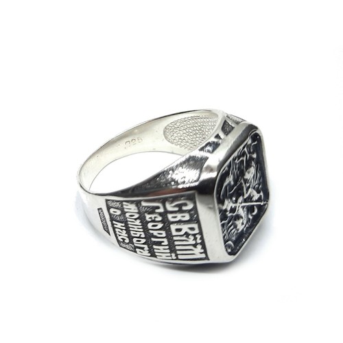 Sterling Silver Men Ring Saint George Hallmarked Solid 925 Handmade Nickel Free - Picture 5 of 6