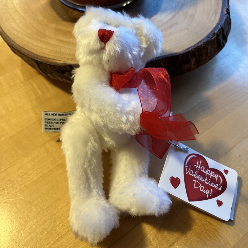 Progressive Plush Valentines Day 7" Bear with Red Bow & Gift Tag