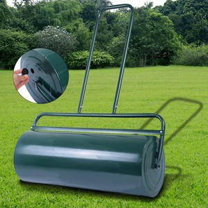 Lawn-Roller-Water-or-Sand-Filled-Push-Tow-Behind-Roller-24-Inch-x-13-Inch-Green