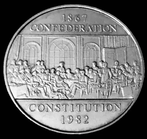 1982 Canadian 1$ One Dollar Nickel Coin Confederation Canada Constitution