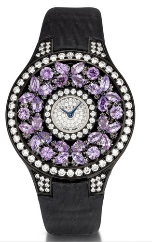 Graff 18K Blackened Gold Butterfly Diamond & Sapphire Watch with paperwork - Picture 7 of 9