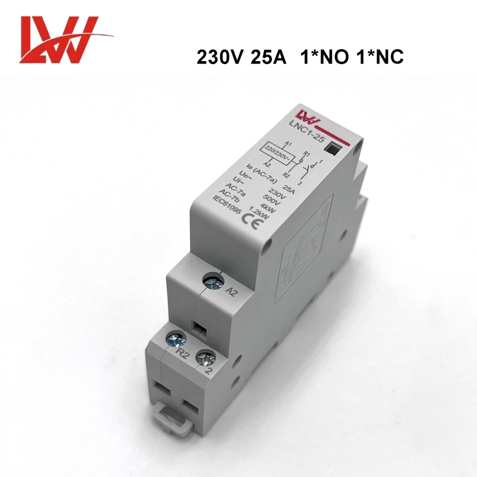 Contattore installazione 230V 25A 63A relè di commutazione interruttore di protezione linea guida DIN - Immagine 2 di 4