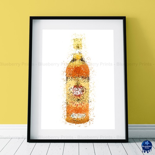 Rum Bottle Prints Splatter Art Poster Bar Decor, Whispering Angel, A5 A4 A3 - Picture 4 of 7