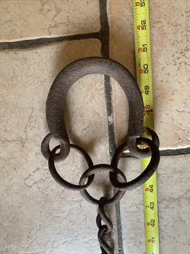 ANTICHI ferri da stiro forgiati a mano catena gang prigione schiavitù gambe - Foto 15 di 16