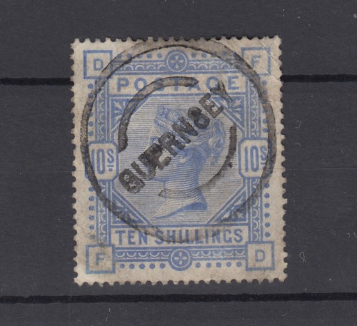 GB QV 1883 10/- Ultramarine Guernsey Paquete Cancelar SG183 Usado Fino BP12383