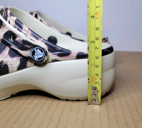 Zoccoli Crocs Classic Platform Animal Remix Osso Leopardato Donna Taglia 7 - NUOVI! - Foto 11 di 13