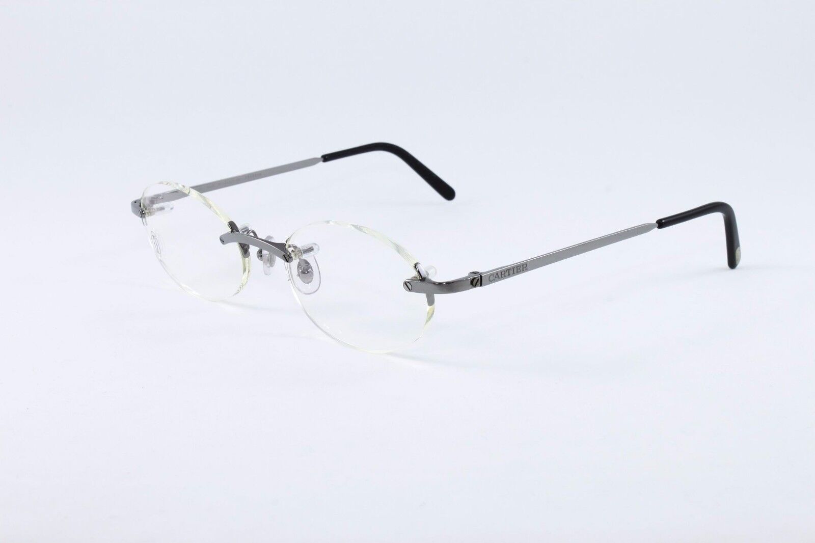 Cartier Platinum Rimless Eyeglasses T8100449 Authentic France New | eBay
