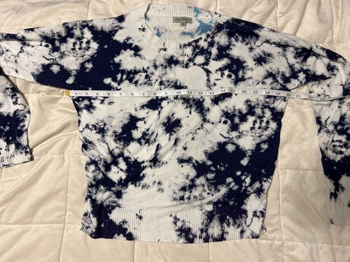 Evereve Jamison Holly Batik Pullover Sweater Damen XS X-Small weiß blau  - Bild 5 von 7