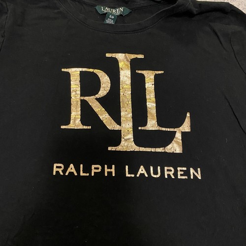Lauren Ralph Lauren Short Sleeve T-Shirt Black Women's Size Small Tee Womens Top - Picture 2 of 11
