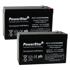 2 Batteries for AB1270 12V 7AH SLA Battery for Razor E90 UB1270 Replacement