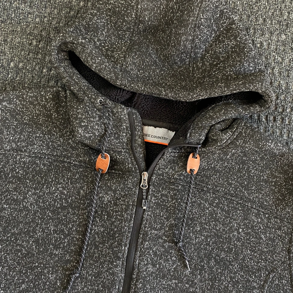 Suéter Chaqueta con Capucha Para Hombre Free Country Osprey Gruesa Forrada de Vellón Gris Oscuro XXL Foto 2 de 4