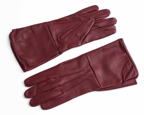 Men's Genuine Leather Medieval Renaissance Gauntlet Cosplay Gloves long arm cuff - Picture 8 of 61