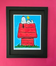 🔥AIDAN FLUX | Hand Signed Original Print Framed LtdED of 69 COA SNOOPY IS HAPPY
