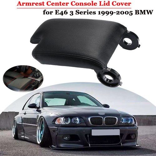 Cubierta de tapa de reposabrazos de cuero PU negro para BMW E46 serie 3 1999-2005 - Imagen 12 de 12