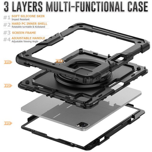 Armour Case For iPad Pro 12.9 6th Gen/10th Gen 10.9/Air 5/11 2022 4th Hand Strap - Picture 6 of 230