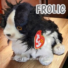 ❤️ 2001 FROLIC Spaniel DOG Ty Beanie Babies 10th Gen Hang 11th Gen Tush Tag