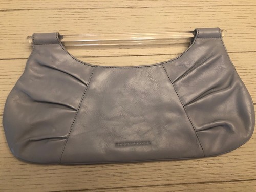 BCBG Maxazria Gray Clutch Bag Clear Handle Magnet Closure Mint Condition - Picture 2 of 5