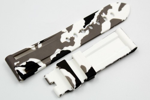 Bracelet En Silicone Blanc Camouflage Pour Montre Sportif Unisexe 22 9 24Mm - Imagen 3 de 6