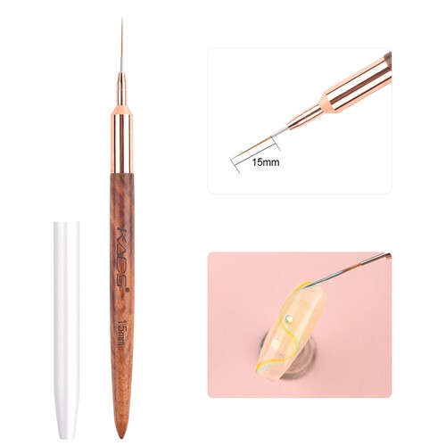 KADS Nail Art Acrylic Liner Brush Wood Handle Drawing Painting Line Manicure Pen - Picture 16 of 17