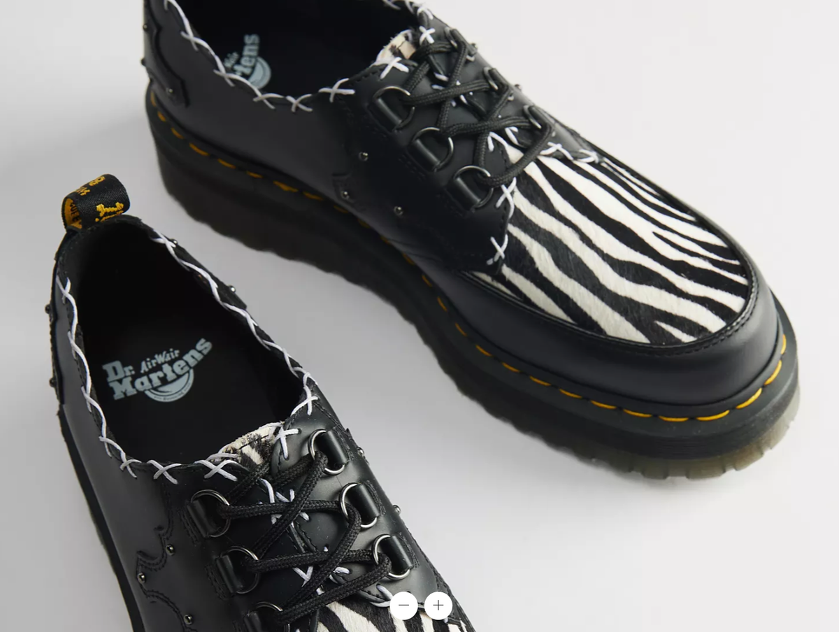 DR. MARTENS RAMSEY ZEBRA HAIR ON&LEATHER PLATFORM CREEPERS MSRP