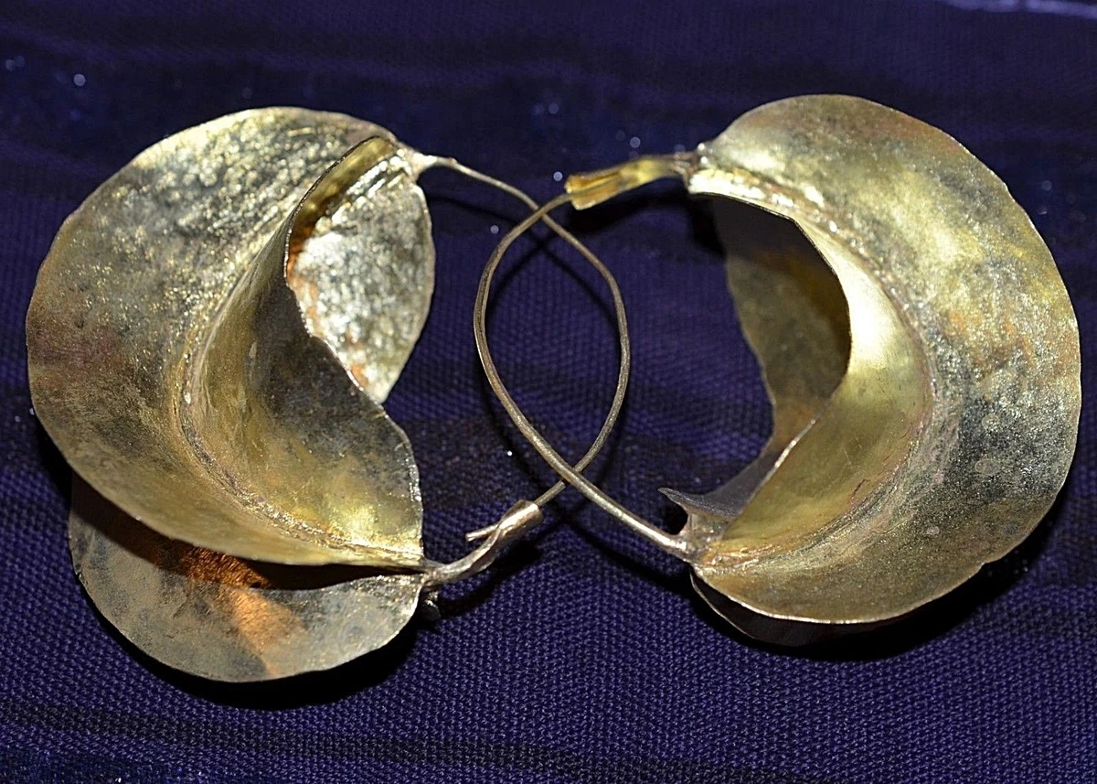 Large African Fulani Tribal Lightweight Gold Washed Brass Metal