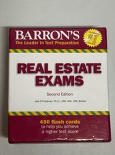 Barron's Test Prep Real Estate Exam Flash Cards 2nd Edition OVER 450 cards +ring
