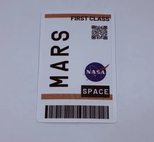 NASA Mars FirstClass Ticket Novelty Sticker Vinyl Decal Moon Space Art Tc9