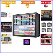 IRIS 36-Drawer Plastic Small Parts Organizer, Stackable, Black