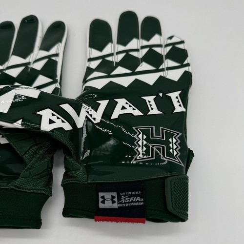 Guanti da calcio nuovi Under Armour Hawaii Rainbow Warriors gioco grandi - Foto 3 di 6