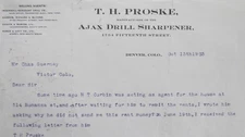 1903 Denver Colo. Ajax Drill Sharpener Letterhead & Drill Photographs-Idaho Mine