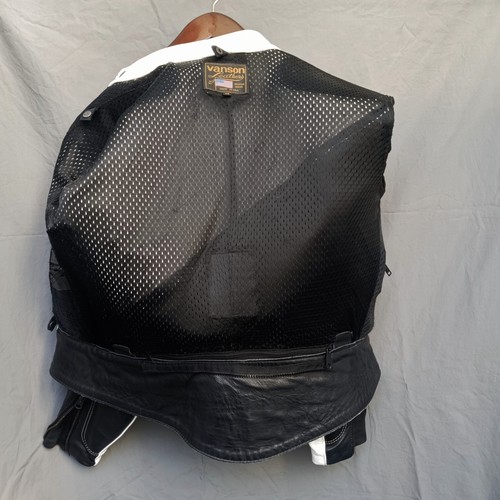 Chaqueta blindada Vanson de cuero para carreras de motocicletas talla 36 blanca, morada y negra - Imagen 21 de 24