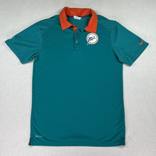Miami Dolphins Poloshirt Herren Small türkis NFL Football Nike Dri Fit On Field