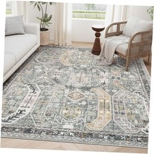 5x7 Area Rugs for Living Room,Stain Resistant Washable Rug,Non-Slip Backing
