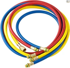 AC Refrigerant Charging Hoses, 5FT AC Manifold Gauge Hose Kit for Air R1234YF