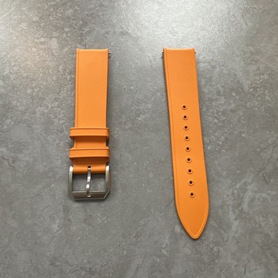 Halios Orange 20mm FKM Rubber Watch Strap -  Quick Release Pins & Curved Ends