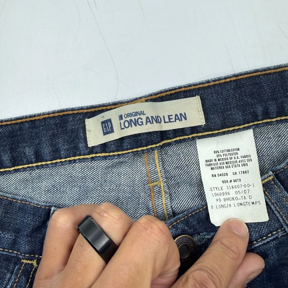 GAP Women's Long And Lean Jeans Regular Fit Size 8 Blue Cotton Straight Leg - Image 4 of 4