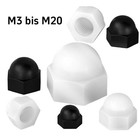 Hutmutter Kunststoff DIN 1587 hohe Form Hutmuttern Muttern M3 bis M20