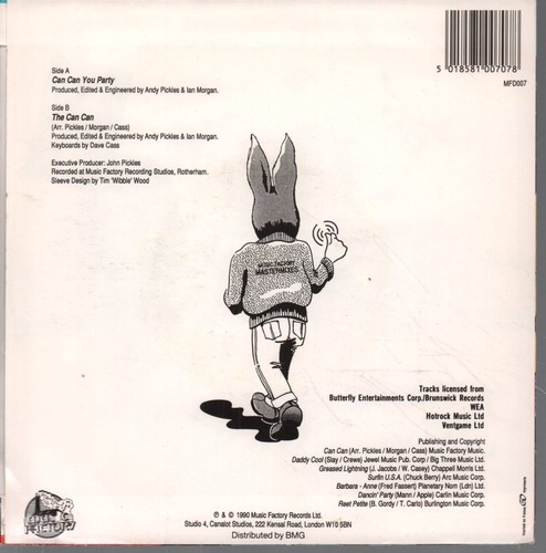 Jive Bunny Can Can You Party 7" vinyl UK Issue Pressed In France Music Factory - Picture 2 of 2