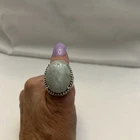 Green Jade Ring Size 8.5 Vintage Sterling Silver 925